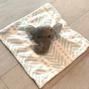 Lila Jack Elephant Lovey Baby Kids Security Blanket Gray Blue White Minky